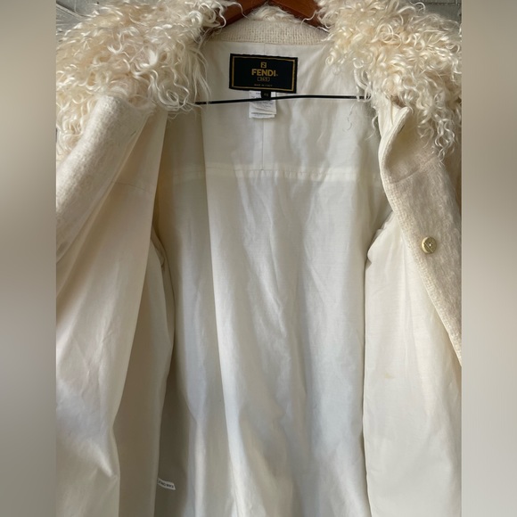 Fendi Women’s Vintage 1990’s Cream Mohair Coat with Kiddassia Collar & Trim - Picture 11 of 16